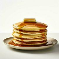 cibo fotografia di Pancakes su piatto isolato su bianca sfondo. generativo ai foto
