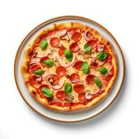 cibo fotografia di Pizza isolato su bianca sfondo. generativo ai foto