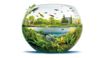 illustrazione Immagine, natura e sostenibilità, eco-friendly vivente e conservazione, concetto arte di terra e animale vita nel diverso ambienti, generativo ai illustrazione foto