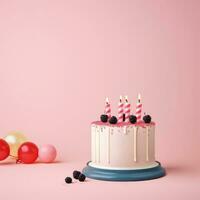 minimalista compleanno sfondo con torta foto