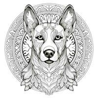 Disegni da colorare cane mandala foto