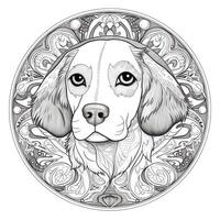 Disegni da colorare cane mandala foto