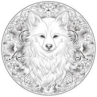 Disegni da colorare cane mandala foto