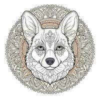 Disegni da colorare cane mandala foto