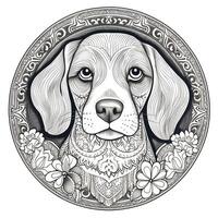 Disegni da colorare cane mandala foto