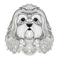 Disegni da colorare cane mandala foto