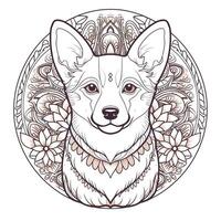 Disegni da colorare cane mandala foto