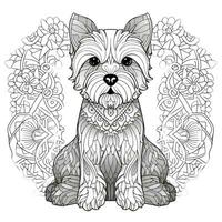 Disegni da colorare cane mandala foto