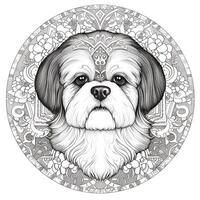 Disegni da colorare cane mandala foto