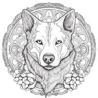 Disegni da colorare cane mandala foto