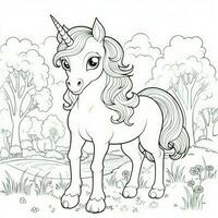 kawaii unicorno colorazione pagine foto