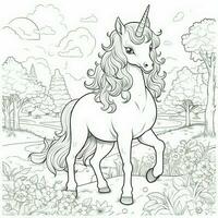 kawaii unicorno colorazione pagine foto