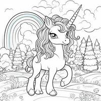 kawaii unicorno colorazione pagine foto