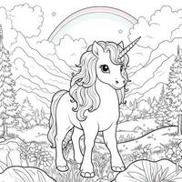 kawaii unicorno colorazione pagine foto