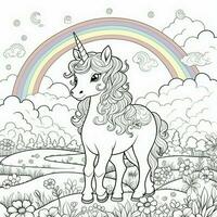 kawaii unicorno colorazione pagine foto