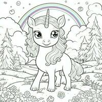 kawaii unicorno colorazione pagine foto