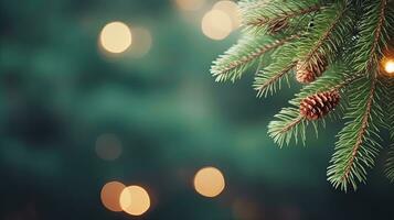 Natale verde sfondo con abete rami foto