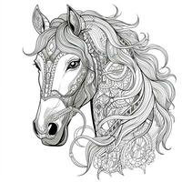 mandala cavallo colorazione pagine foto
