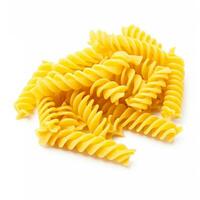 coppia di fusilli pasta isolato su bianca sfondo foto