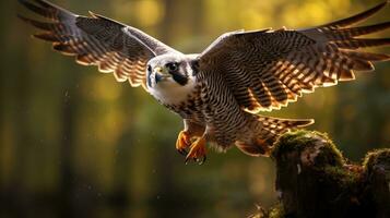 volante falco nel il natura sfondo foto