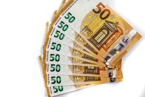 le banconote da 50 euro a forma di ventaglio foto