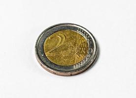 fotografia di una moneta da due euro foto
