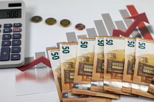 banconote 50 euro monete e statistiche foto