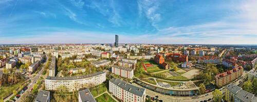 Breslavia panorama, aereo Visualizza. paesaggio urbano di moderno europeo città foto