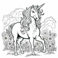 unicorno colorazione pagine per bambini foto