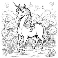 unicorno colorazione pagine per bambini foto