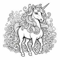 unicorno colorazione pagine per bambini foto