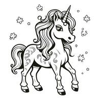 unicorno colorazione pagine per bambini foto