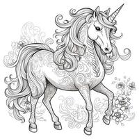 unicorno colorazione pagine per bambini foto