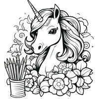 unicorno colorazione pagine per bambini foto