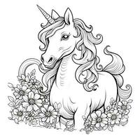 unicorno colorazione pagine per bambini foto