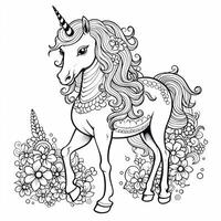 unicorno colorazione pagine per bambini foto