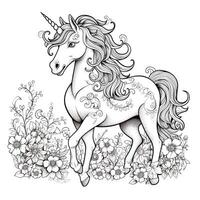 unicorno colorazione pagine per bambini foto