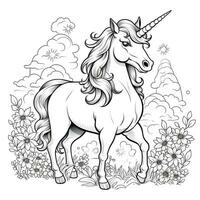 unicorno colorazione pagine per bambini foto