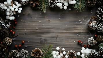 Natale telaio di albero rami. ai generato foto