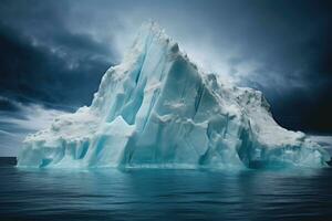 iceberg galleggiante nel oceano. generativo ai foto