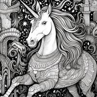 unicorno colorazione pagine comico stile foto