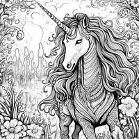 unicorno colorazione pagine comico stile foto