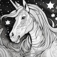 unicorno colorazione pagine comico stile foto