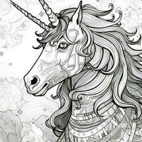 unicorno colorazione pagine comico stile foto