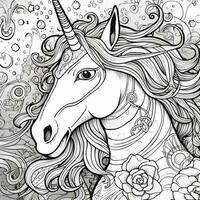 unicorno colorazione pagine comico stile foto