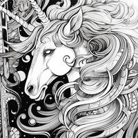 unicorno colorazione pagine comico stile foto