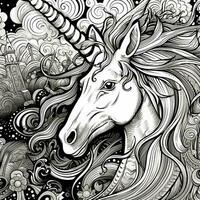 unicorno colorazione pagine comico stile foto