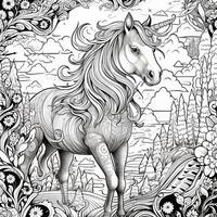 unicorno colorazione pagine comico stile foto