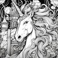 unicorno colorazione pagine comico stile foto