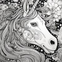 unicorno colorazione pagine comico stile foto